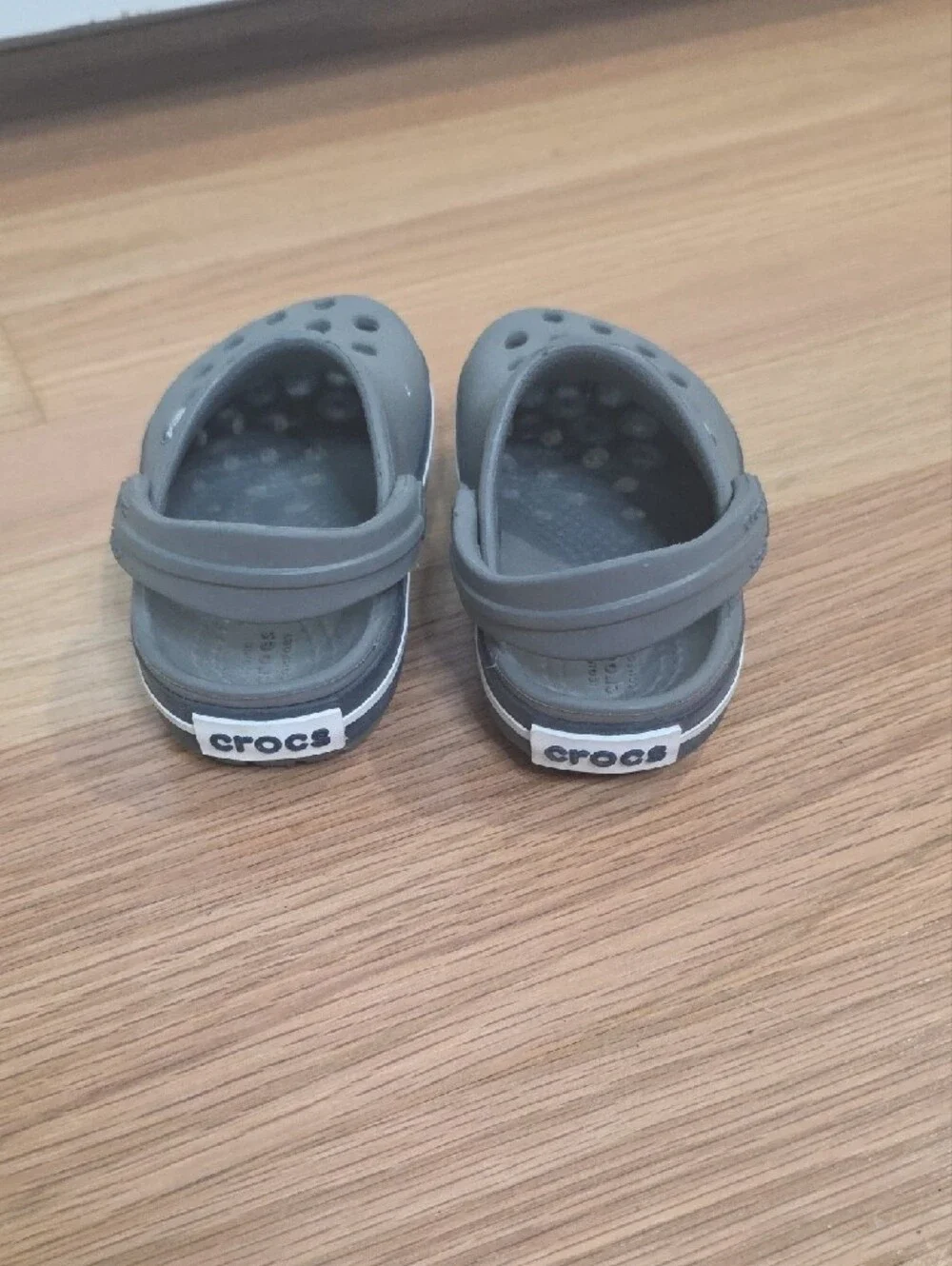 CROCS Gray Classic Clog with Heel Strap